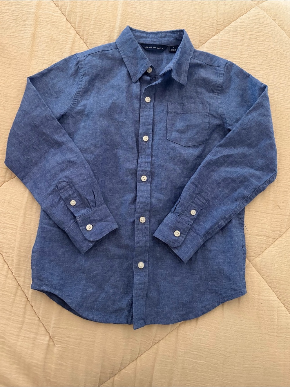 Janie and Jack Blue Linen Button-Down Shirt
